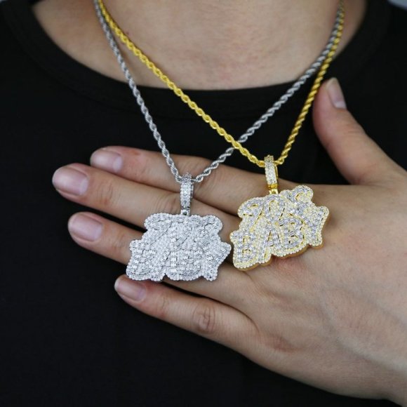 New Iced Out  CZ Limited Edition 90'S Baby Pendant - Picture 3 of 7